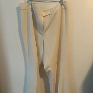 Venezia Jeans Cream cuffed wide leg trousers, size 20P
